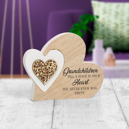 "Grandchildren Space In Your Heart" Natural Toned Side Heart Block