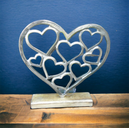 Aluminium Heart Cluster Ornament